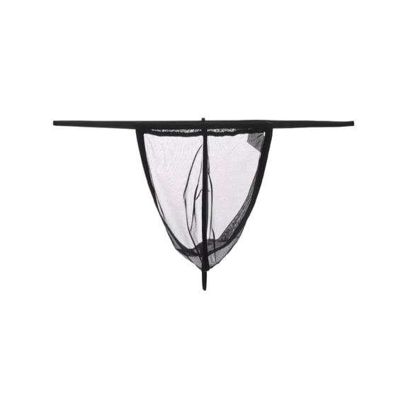 TANBOM Men's Breathable Mesh Low Rise Contoured Pouch Thong Underwear, Black, 1-Pack, M