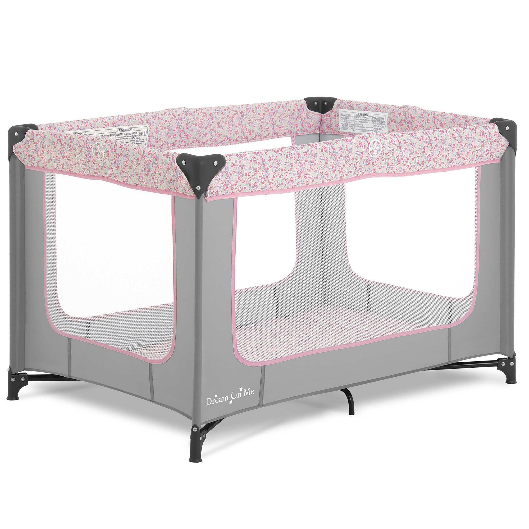 Dream On Me Zodiak Portable Play Yard, Grey/Pink photo 1