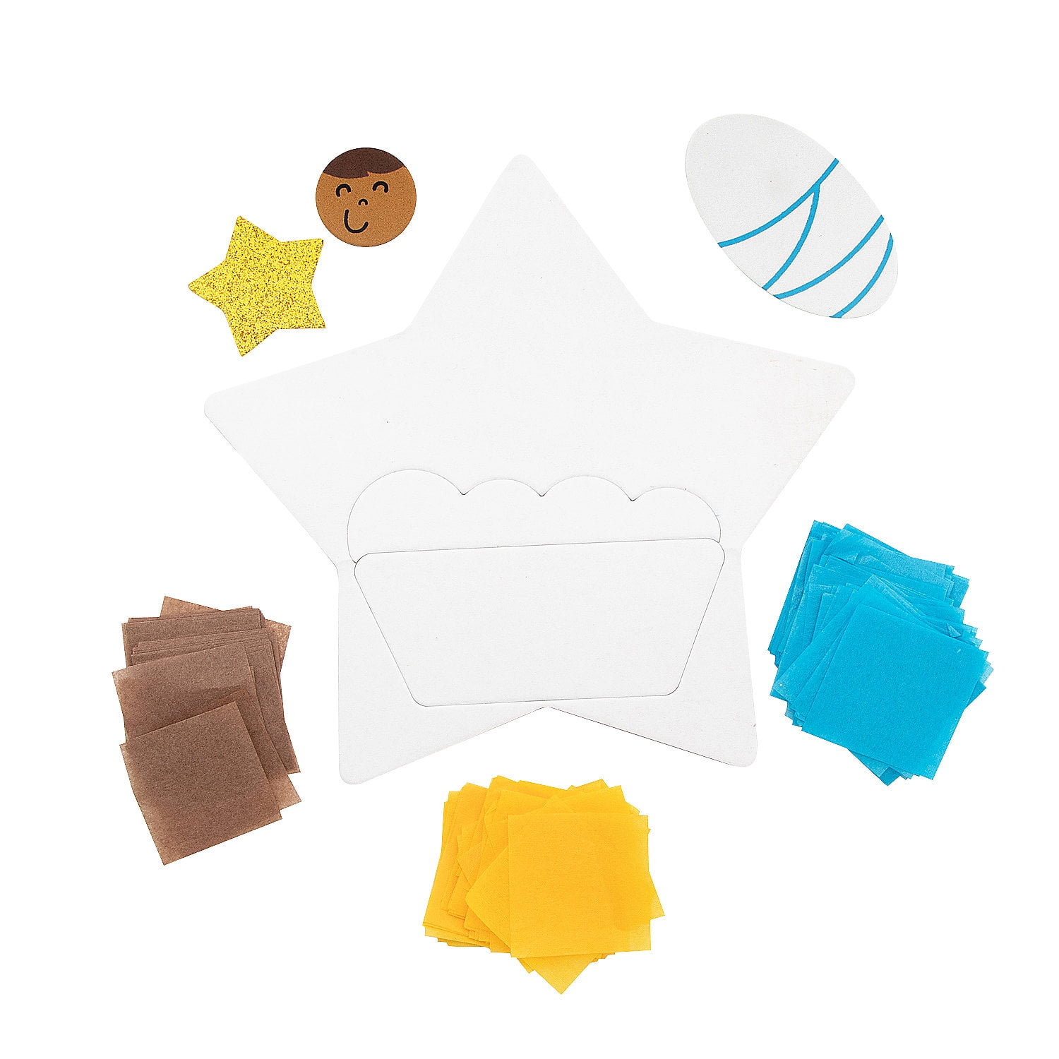Fun Express 7" x 6 1/2" Christmas Nativity Star Sticky Board Craft Kit - Makes 12