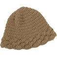 thumbnail image 2 of CoCopeaunts Beanie Hat for Women Four Season Solid Color Warm Knitted Hats Casual All-Match Ruffle Brim Shade Fishermen Cap, 2 of 8