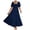 Navy, variant on IROINNID Wedding Guest Dresses for Women Formal Evening Night Dress Casual Solid Color Square-Neck Short Bubble Sleeve Dress Elegant Empire Dress,Hot Pink