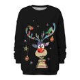 thumbnail image 5 of Chandail en Molleton de Noël pour Femmes 2023 Col Rond Mode Décontractée Manches Longues Imprimé de Noël Chandail en Molleton Hauts Blouse en Liquidation, 5 of 5