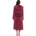 thumbnail image 3 of Women Plush Fleece Robe Long Warm Bathrobe Shawl Collar/Hood, 3 of 6
