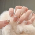 thumbnail image 2 of 24pcs Wearable Pink Press On Fake Nails Tips With Glue false nails design Butterfly Lovely Girl false nails With Wearing Tools FGS, 2 of 7