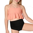 thumbnail image 6 of Two Piece Swimsuits for Girls 2-12 Years Cross Flounce Swimsuits Halter Top & High Waisted Swim Bottoms Beachwear (7-8 Years, Pink), 6 of 8
