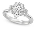 thumbnail image 2 of Blue Jewel 2.13 Ct Pear Cut Solitaire Diamond Ring - 14K White Gold Plated Engagement & Wedding Trilogy Ring with Side Diamonds for Women - Bridal Jewelry Gift for Special Occasions, 2 of 3