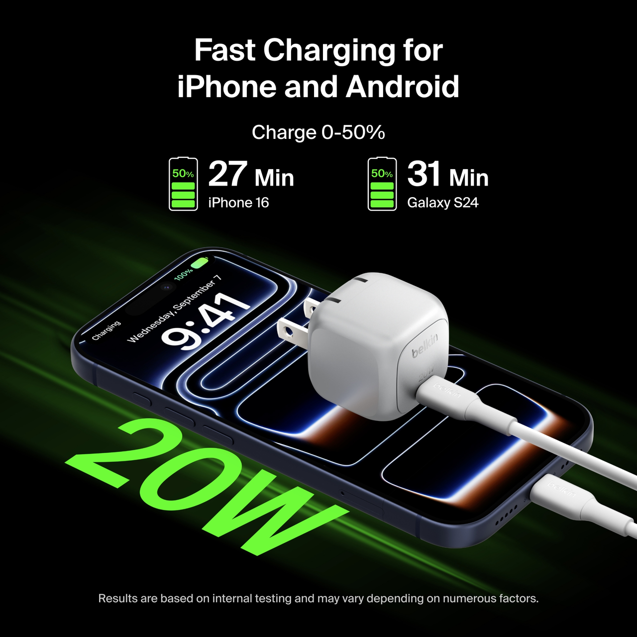 Belkin Compact Wall Charger 20W USB-C, Gray photo 3