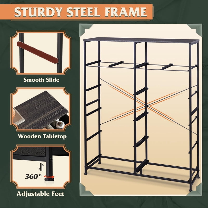 Kelno 12 Drawer Fabric Dresser Storage Tower Sturdy Steel Frame Wood Top Organizer, Black