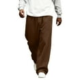 thumbnail image 4 of Men's Corduroy Pants Casual Drawstring Elastic Waist Straight Leg Sweatpants with Pockets, 4 of 6