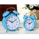 thumbnail image 5 of Reloj despertador vintage de dos campanas para mesita de noche, estudio, despertador sin alarma Azul, 5 of 6