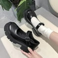 thumbnail image 6 of KAQ Women's Platform Mary Janes Chunky Heel Ankle Strap Uniform Dress Shoes Heeled Gothic Lolita Oxfords, 6 of 9