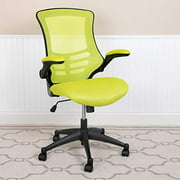 BizChair Mid-Back Green Mesh Swivel Ergonomic Task Office Desk Chair with Flip-Up Arms