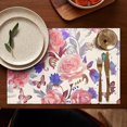 thumbnail image 4 of Pioneer Flower Floral Print Pattern Summer Placemats Table Placemats Set Of 6-Linen Kitchen Washable Placemats Table Mats 12x18 Inch Non-Slip Heat Resistant, 4 of 5