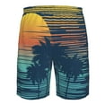 thumbnail image 6 of Kll Palm Trees Men'S Casual Summer Beach Shorts Hawaiian Shorts With Pockets-Medium, 6 of 9