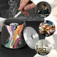 thumbnail image 4 of Yayeee Ashtray with Lid for Cigarette Smokeless Stainless Steel Home Ash Holder, Colorful Black, 4 of 7