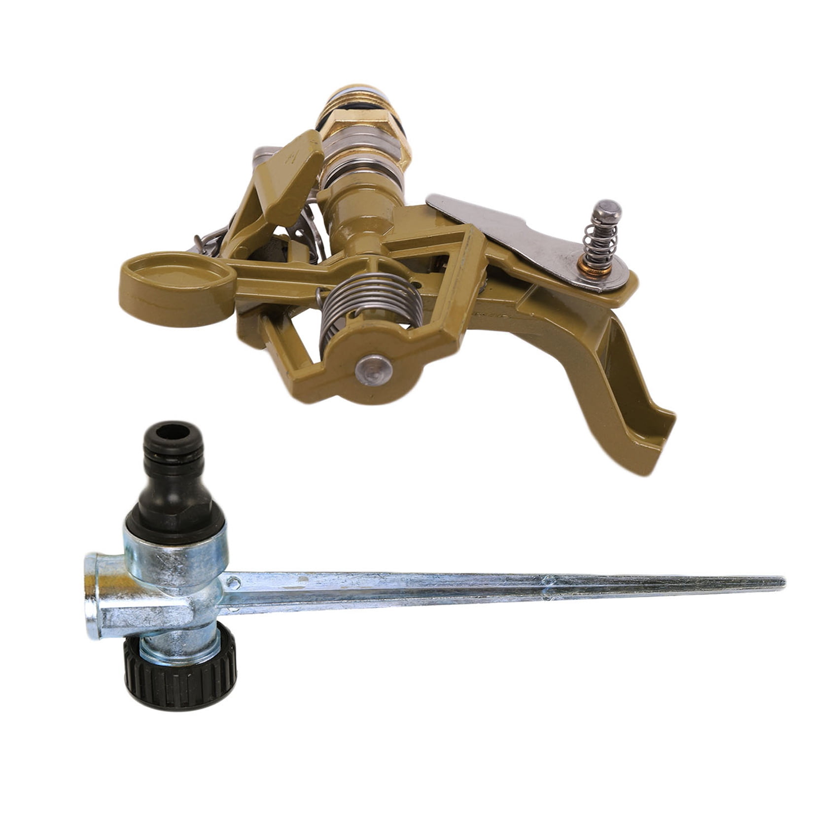 4X 360 Degree Rotary Irrigation Sprayer Sprinkler for Lawn Garden Golf Grass Metal Impulse Spike Hose Water Sprayer