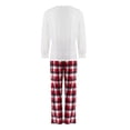 thumbnail image 4 of TSEXIEFOOFU Family Matching Pajamas Christmas Letter Print Long Sleeve Tops and Casual Plaid Pants Sleepwear, 4 of 10