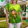 thumbnail image 6 of felwors Womens Scrubs Plus Size St Patricks Day Shirts Shamrock Printed V Neck Short Sleeve Nursing Tops Pocket Nurse Uniform (Green, L), 6 of 7