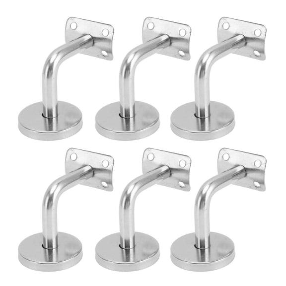 Xirurus 6‑Pack 304 Stainless Steel Wall Handrail Brackets – Heavy‑Duty, Rust‑Resistant Stair & Bathroom Railing Support