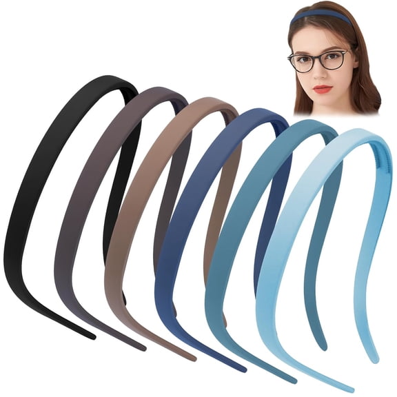 TELOLY Headbands for Glasses Wearers No Pressure No Headache Hairbands Square for Women Comfortable Head Bands for Girls Non Slip with Teeth 6Pcs