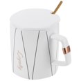 thumbnail image 2 of Taza original octogonal de cerámica para café o oficina, con tapa de cuchara, regalo para pareja, para amigos. Tipo A, 2 of 14