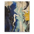 thumbnail image 3 of Designart 'Abstract Blue and Yellow Waves' Modern Print on Natural Pine Wood, 3 of 5