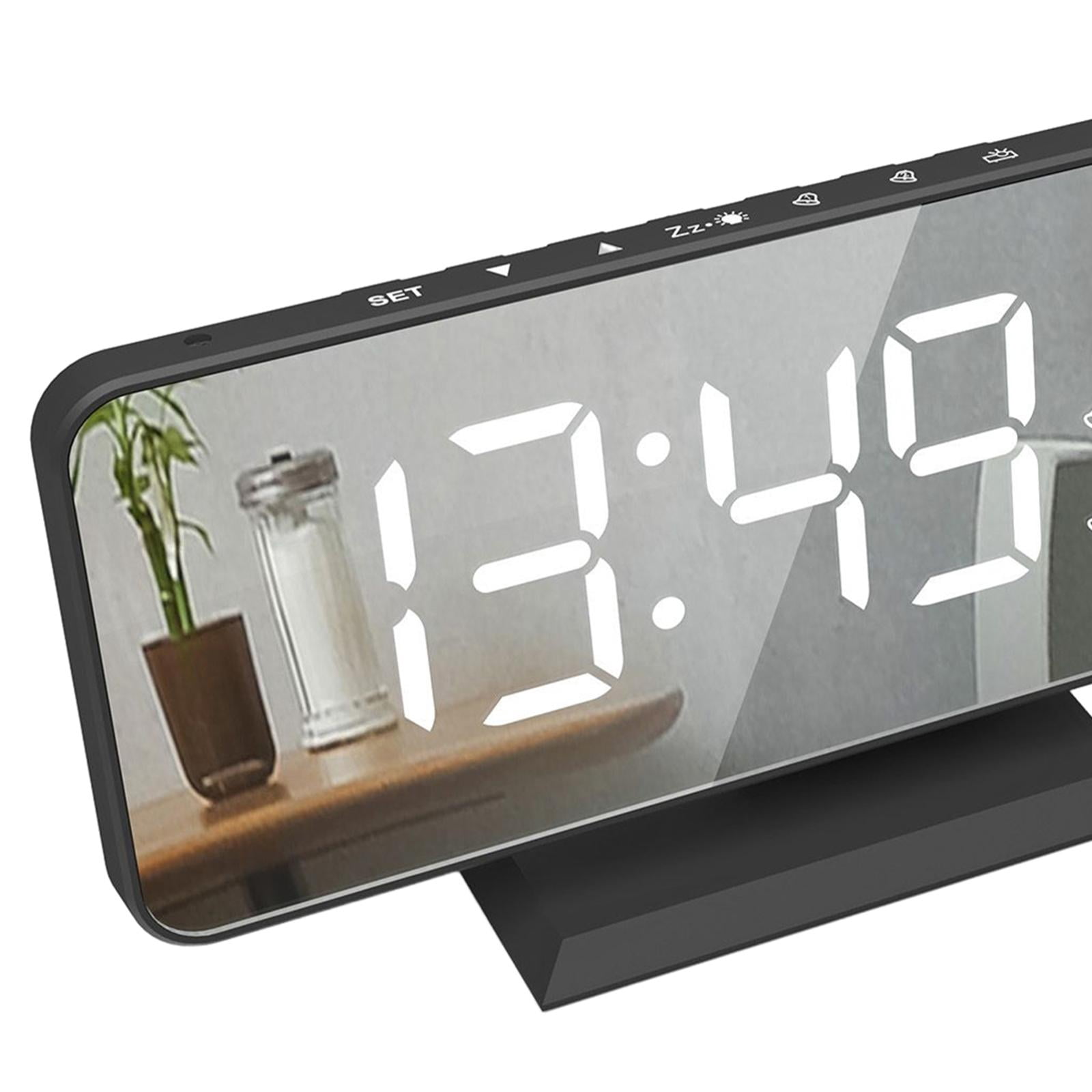 YRS Digital Projection Alarm Clock – FM Radio, Temp/Humidity, USB Charger (Gold+White)