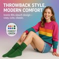 thumbnail image 6 of Women's Extra Long Knee High Slouch Scrunch Socks Cotton Blend 28 Colors Pack of 6, Fits 5-10 - Forest Green, 6 of 8