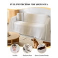 thumbnail image 4 of Beige White Ombre Couch Cover for 2 Cushion Couch, Country Minimalist Abstract Gradient Washable Love Seat Sofa Covers Slipcover, Throw Sofa Covers for Pets, Furniture Protector 71"x102", 4 of 9