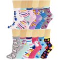 thumbnail image 1 of Different Touch 12 Pairs Pack Kids girls colorful creative Fun Novelty Design crew Socks (4-6, Assorted), 1 of 4