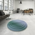thumbnail image 3 of Ahgly Company Indoor Round Patterned Sky Blue Novelty Area Rugs, 3' Round, 3 of 6