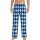 thumbnail image 1 of Balery Blue Squares Pantalones de pijama para hombre, pijama ultraligero, pantalón de descanso-Large, 1 of 6