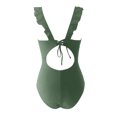 thumbnail image 4 of Feimerou One Piece Swimsuit Women Tummy Control High Waisted Sexy Ruffle V Neck Bathing Suits Back Cutout Slimming Push Up Monokini Swimsuits, 4 of 6