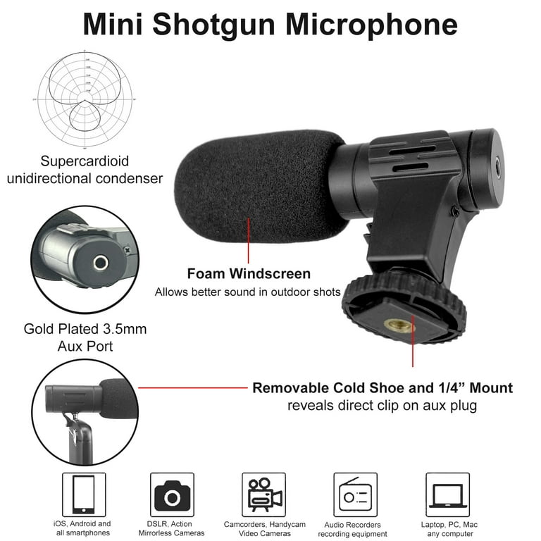 Complete Vlogging Kit Microphone for iPhone Video Recording with Light