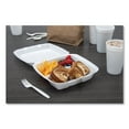 thumbnail image 5 of Dart 85HT3R Foam Hinged Lid Commercial Containers, 3-Compartment, 8.38 x 7.78 x 3.25, 200/Carton, 5 of 6
