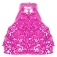 thumbnail image 2 of Xnihocha Sequin Crop Top for Girls Metallic Shiny Sleeveless Halter Hip Hop Jazz Latin Dance Costume Hot Pink 8, 2 of 6