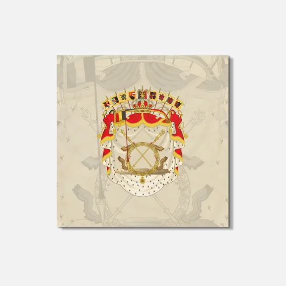 Belgium Coat Of Arms 4'' X 4'' Square Wooden Coaster