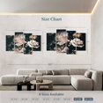 thumbnail image 4 of Elephant Stock Exquisite Peonies Wall Art - Horizontal Multi Panel Canvas - Living Room Wall Decor - Floral And Botanical Multi Panel - Black And Beige Decor - 84" x 54", 4 of 8