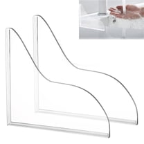 Scheam Clear Acrylic Bathtub Splash Guard 2 Pcs Self-Adhesive Shower Water Splash Guards Panels Waterproof Bath Corner Guards Easy Setup for Bathroom