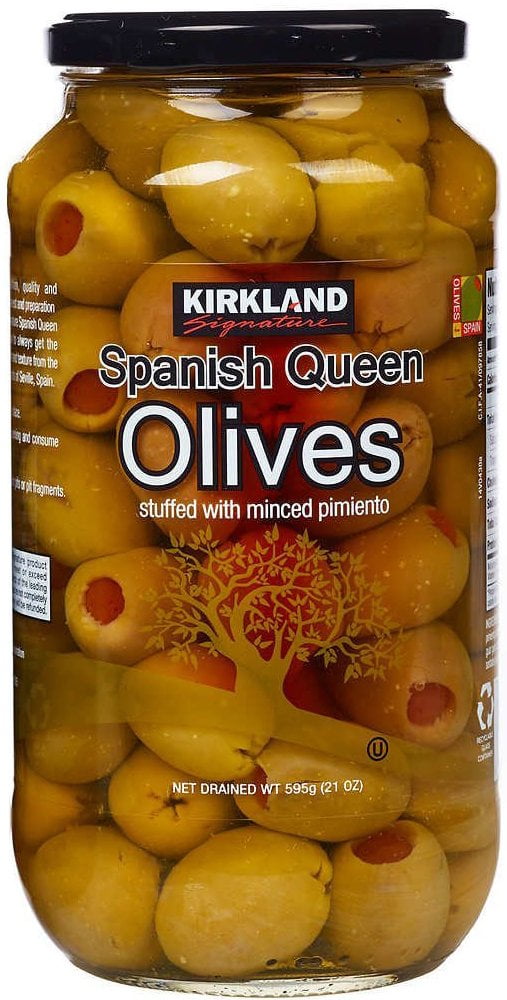 Kirkland Signature Spanish Queen Olives Stuffed with Pimiento 21Oz Net Drained