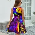 thumbnail image 6 of Rave Rainbow of Glow Stick Fire Dress Summer Street Style Dresses Female Sleeveless Printed Sundress, 6 of 7