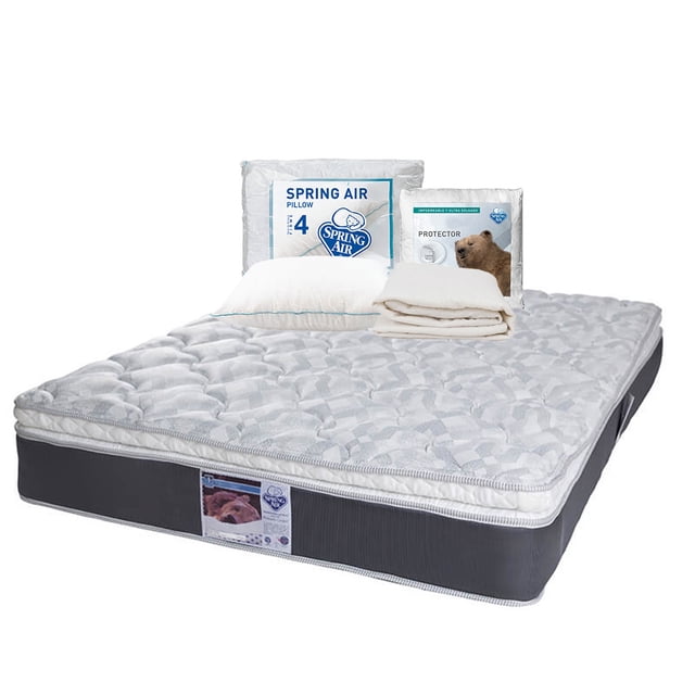Colchón Matrimonial Marte Spring Air + 1 Almohada + 1 Protector de colchón