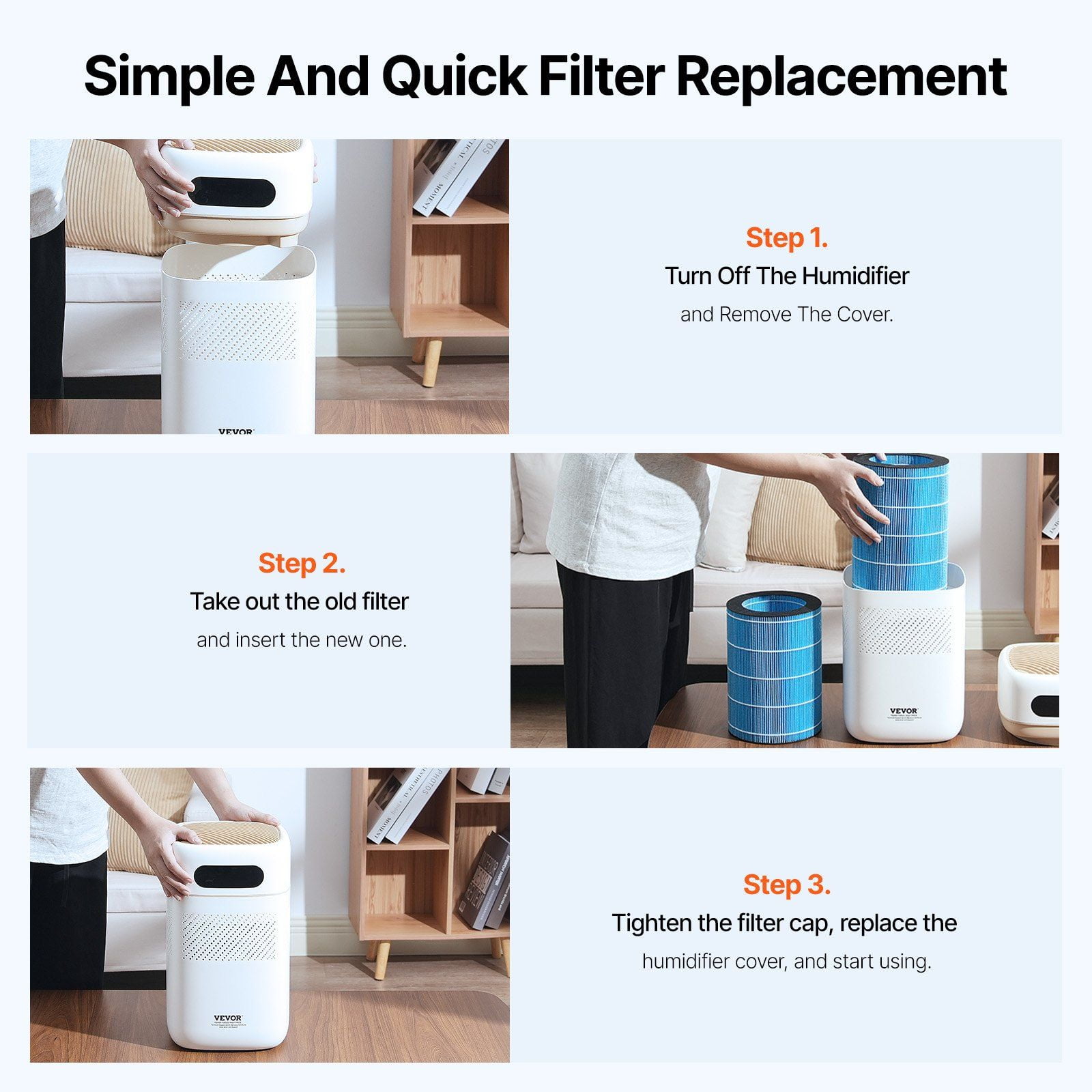 Evaporative Humidifier Replacement Filter 2 Pack Compatible with BZT 234 5L 1.32G Model Easy Install Prolong Life