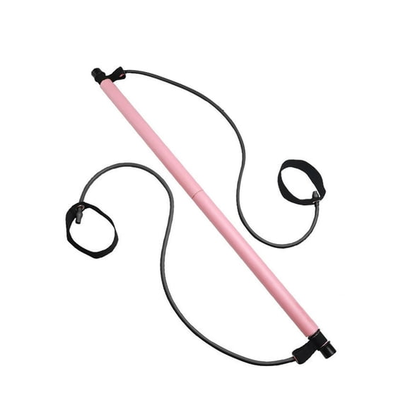 HLONK1PC Yoga Pilates Stick Resistance Bar Bodybuilding Gym Tube Elastic Exercise Bar (Pink)