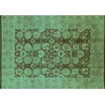 thumbnail image 1 of Ahgly Company Machine Washable Indoor Rectangle Oriental Turquoise Blue Industrial Area Rugs, 8' x 12', 1 of 4