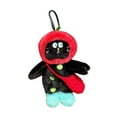 thumbnail image 4 of Llavero de peluche de gato, bonito llavero de muñeca artesanal para bodas, regalos de viaje para mujeres Negro, 4 of 8