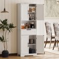 thumbnail image 2 of HOMCOM Pantry Cabinet with Small Open Counter, Buffet with Hutch, White, 2 of 10