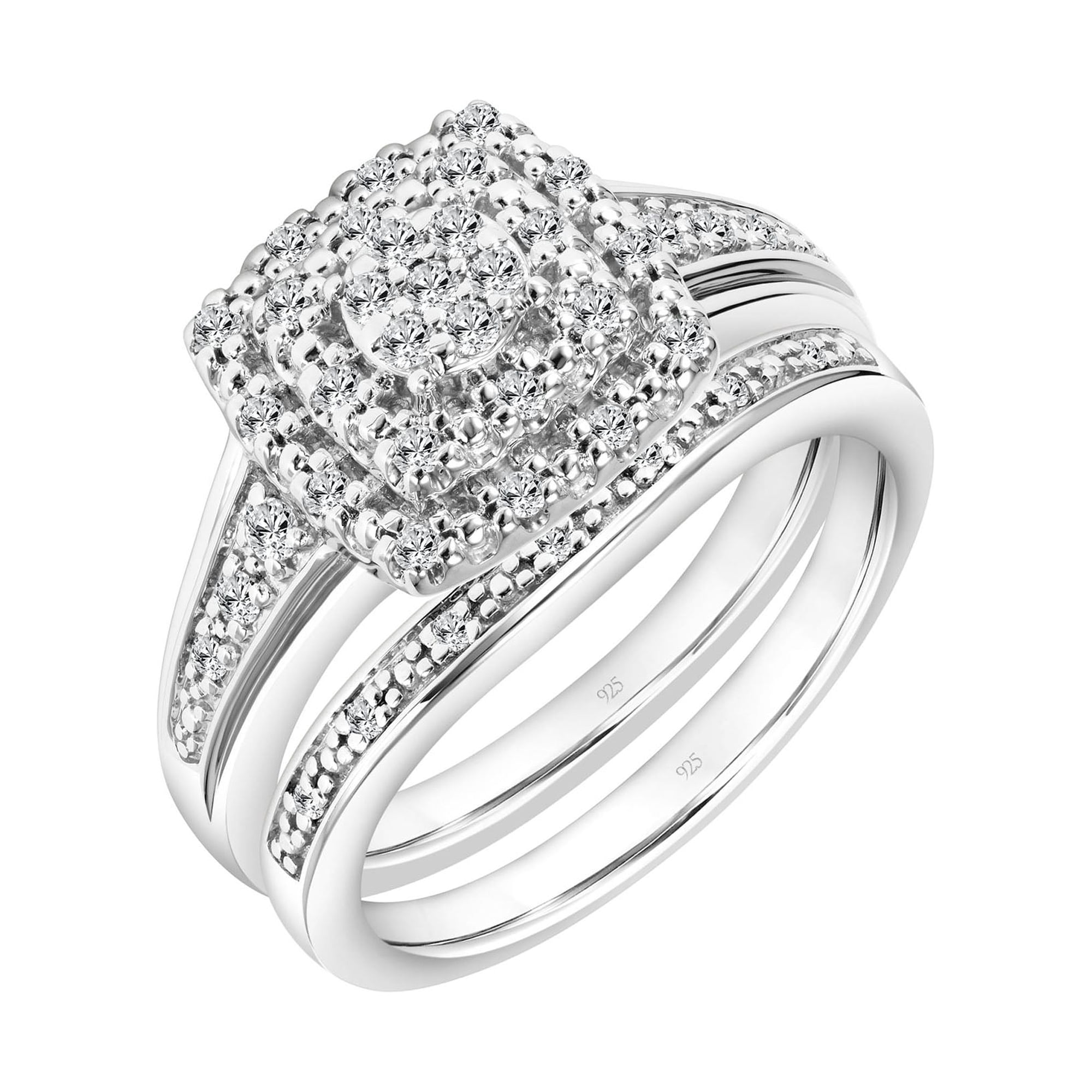 Keepsake 1/3 Carat T.W. Diamond Double Halo 2-Piece Bridal Set