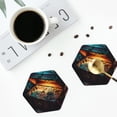 thumbnail image 3 of Bingfone Vintage Underwater Treasure Chest Leather Drinks Coasters with Set of 6,Suitable for Home Kitchen,Coffee Cup Coasters Home Gift, 3 of 7