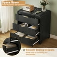 thumbnail image 6 of 6-Drawer Dresser and 3-Drawer Nightstand Sets for Bedroom,3PCS Bedroom Set with Golden Handles,3 Drawer with Charging Station, Wood Chest of Drawers Mid Century Storage Cabinet Set,Balck, 6 of 10